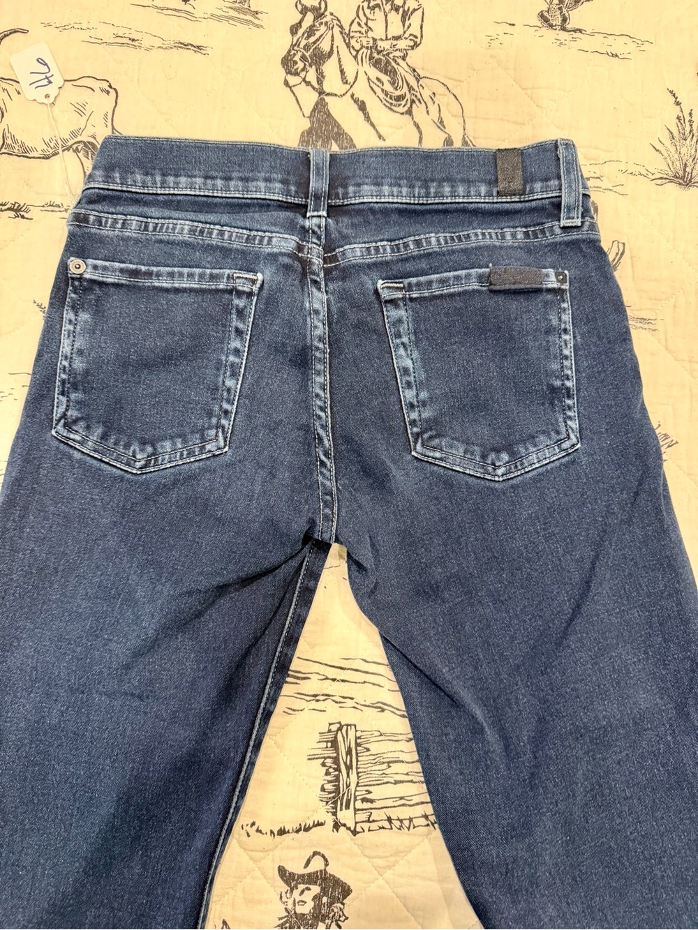 7 For All Mankind The Skinny Bootcut Jeans - Dark Blue Stretch - Size 24 - Picture 3 of 8